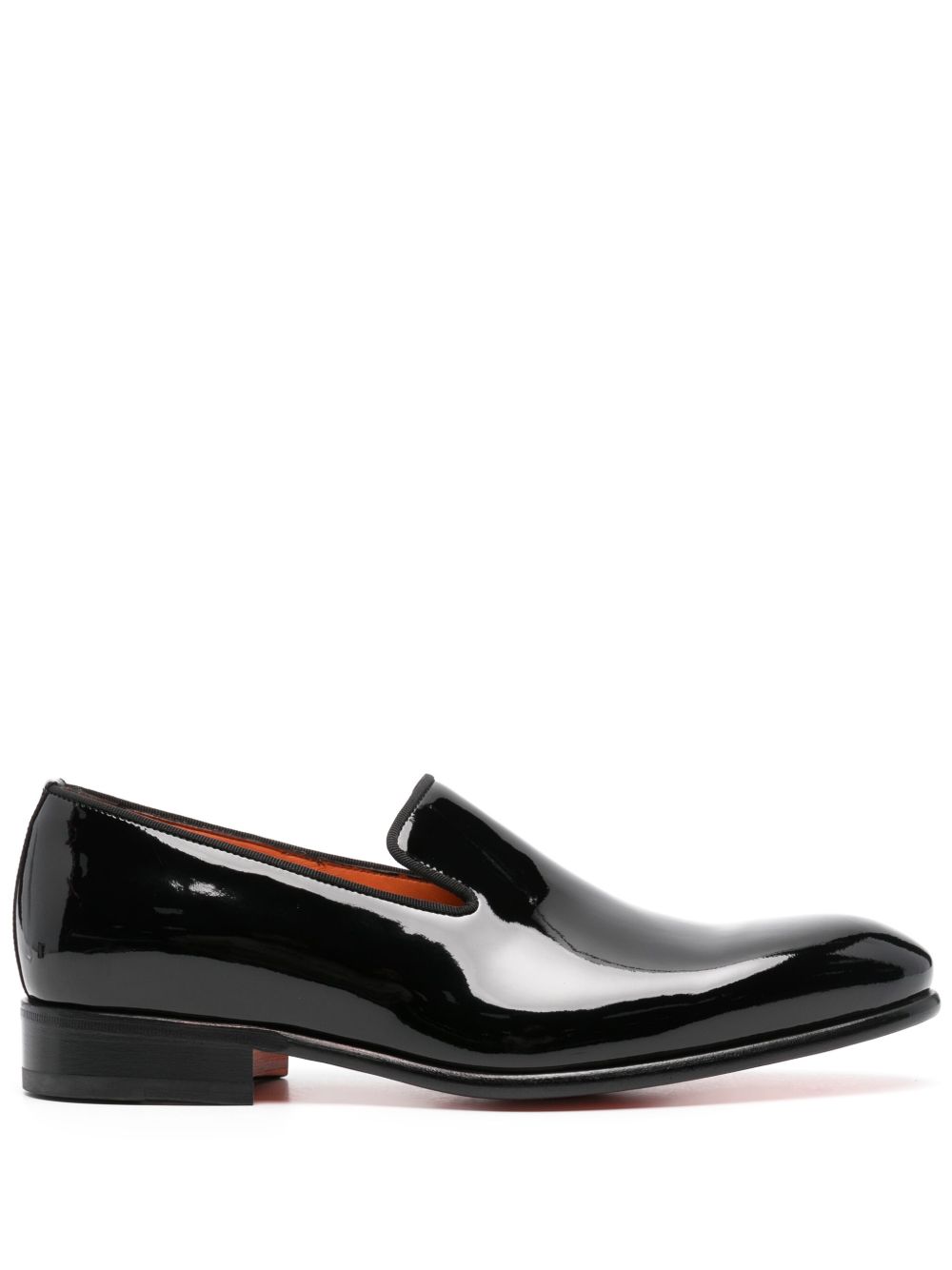Santoni 漆皮乐福鞋 - 黑色