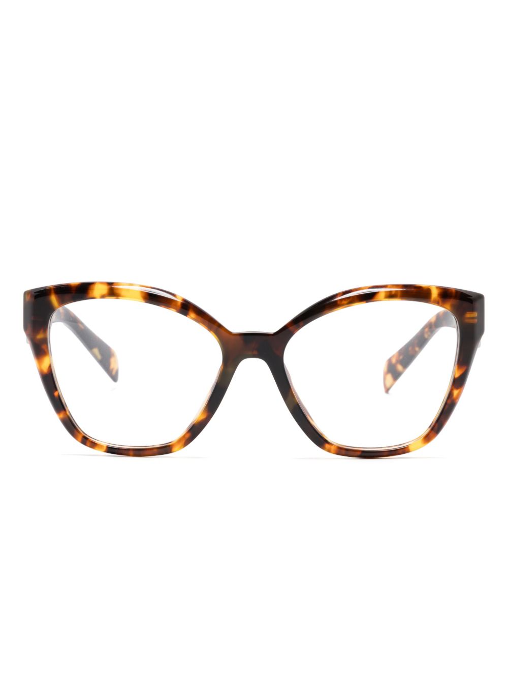 Prada Eyewear logo雕刻眼镜 - 褐色
