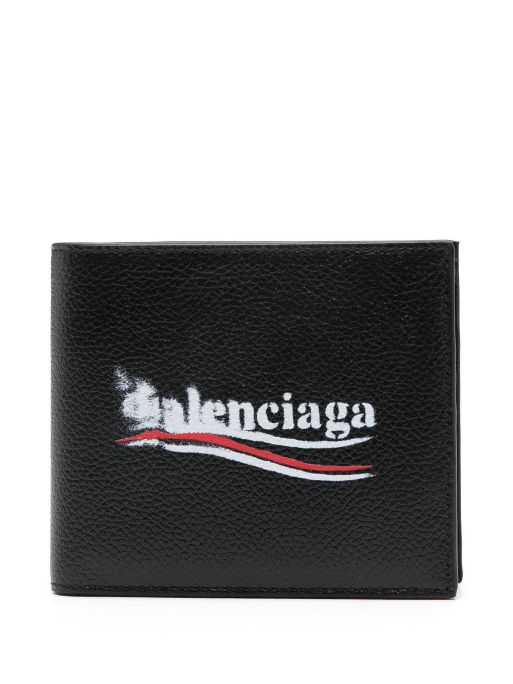 Balenciaga logo印花钱包 - 黑色