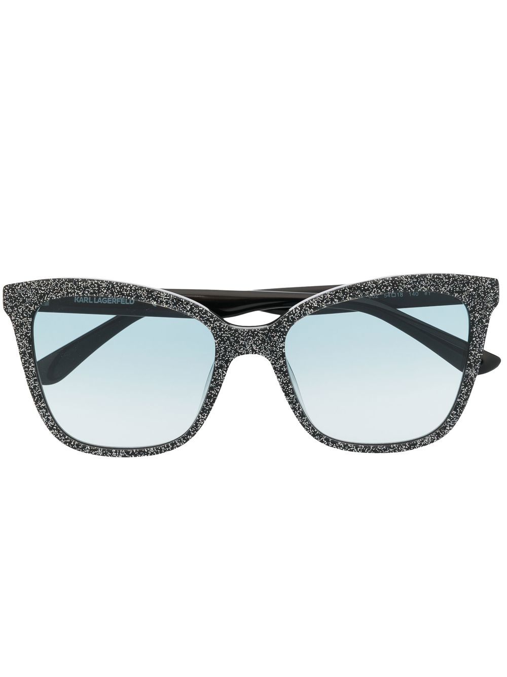 Karl Lagerfeld 亮片金葱猫眼框太阳眼镜 - 黑色