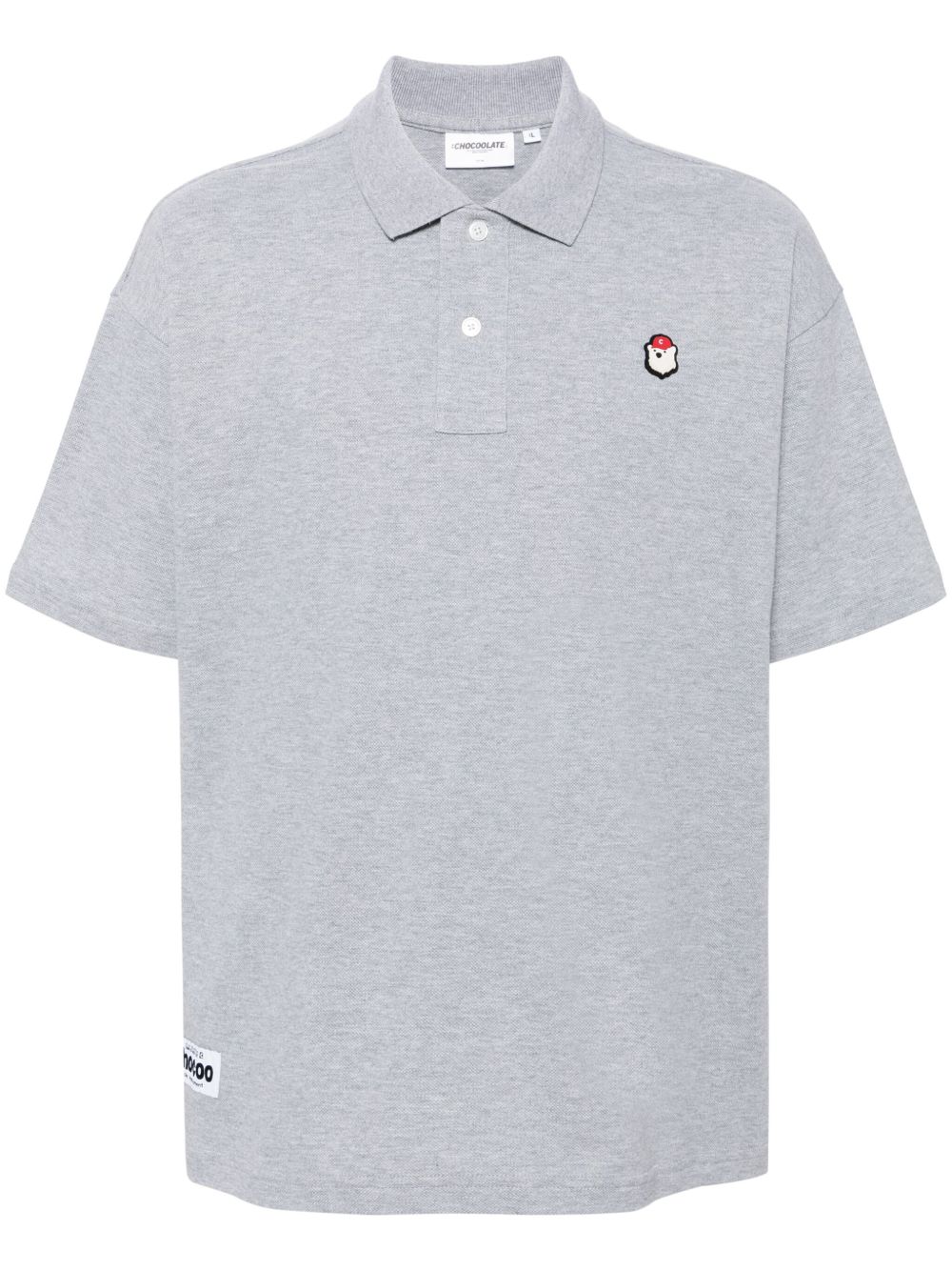 CHOCOOLATE logo刺绣棉polo衫 - 灰色