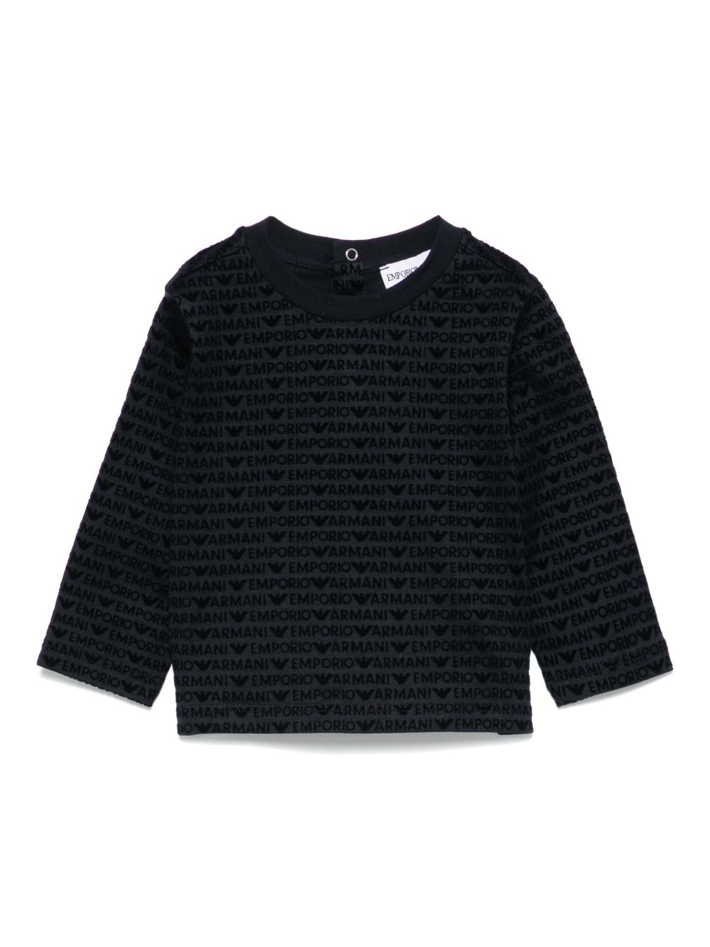Emporio Armani Kids logo提花T恤 - 蓝色