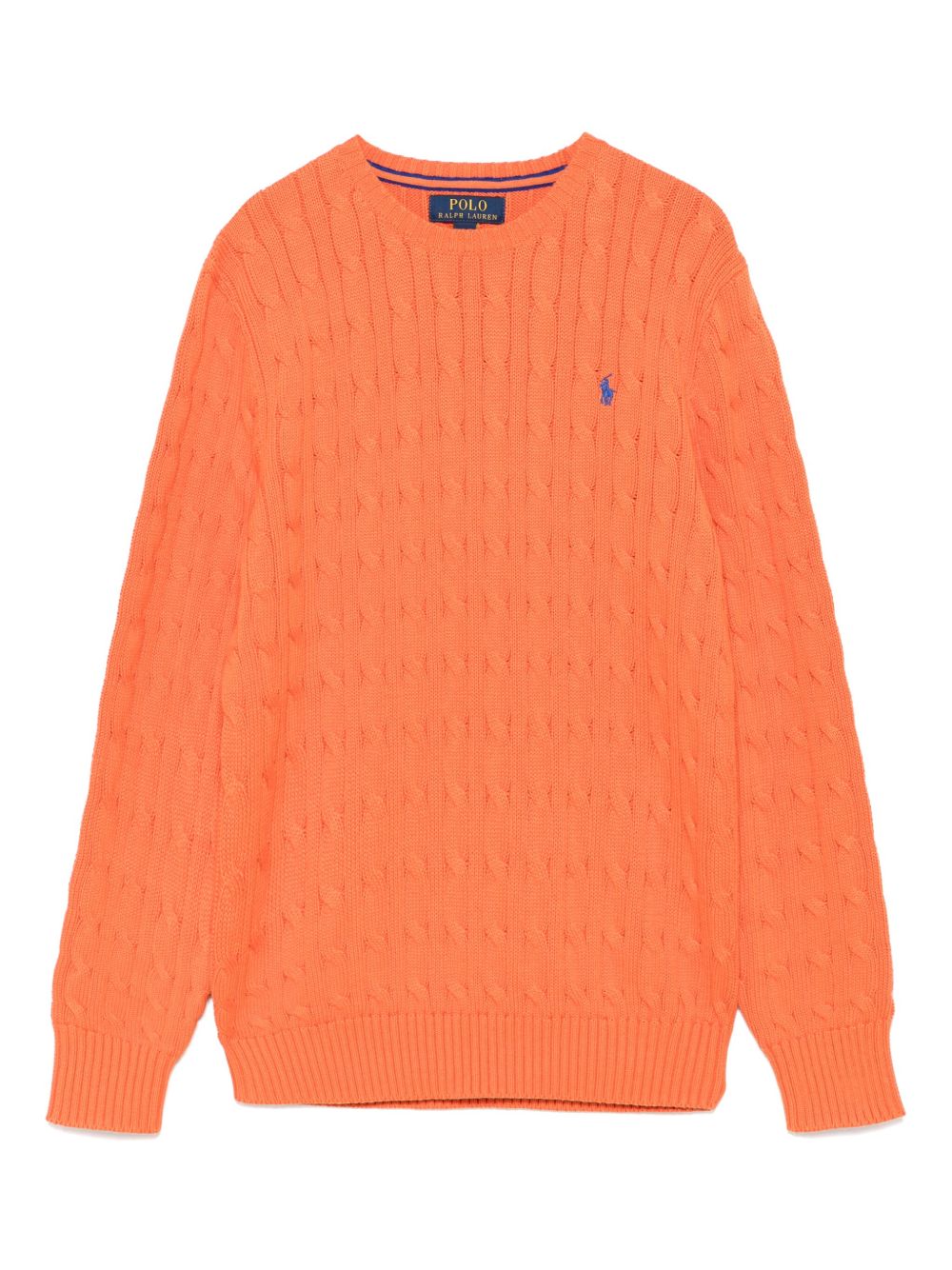 POLO RALPH LAUREN KIDS 粗绞花针织棉毛衣 - 橘色