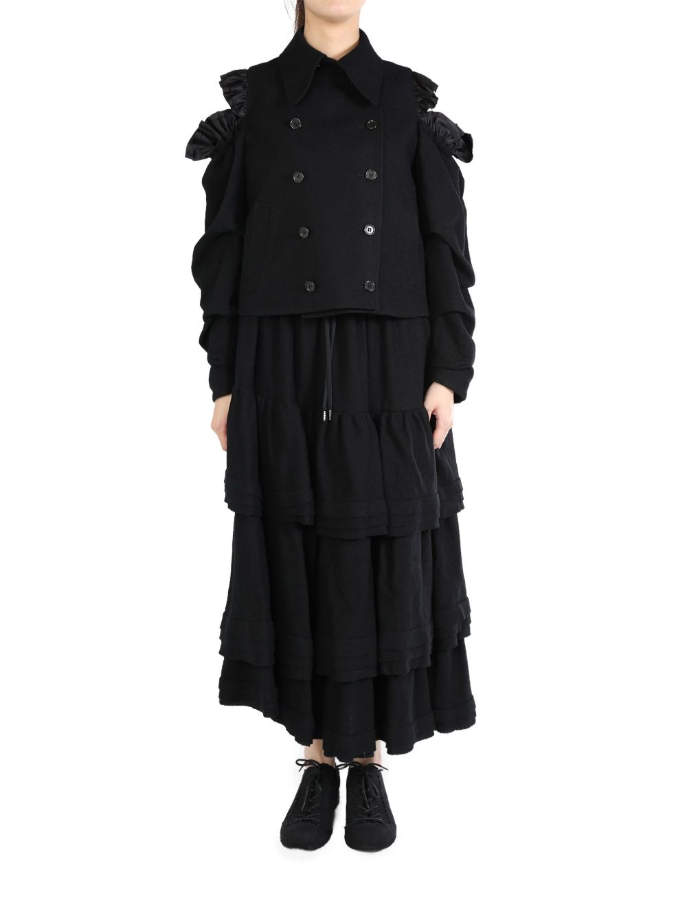 Noir Kei Ninomiya wrinkled jacket - 黑色