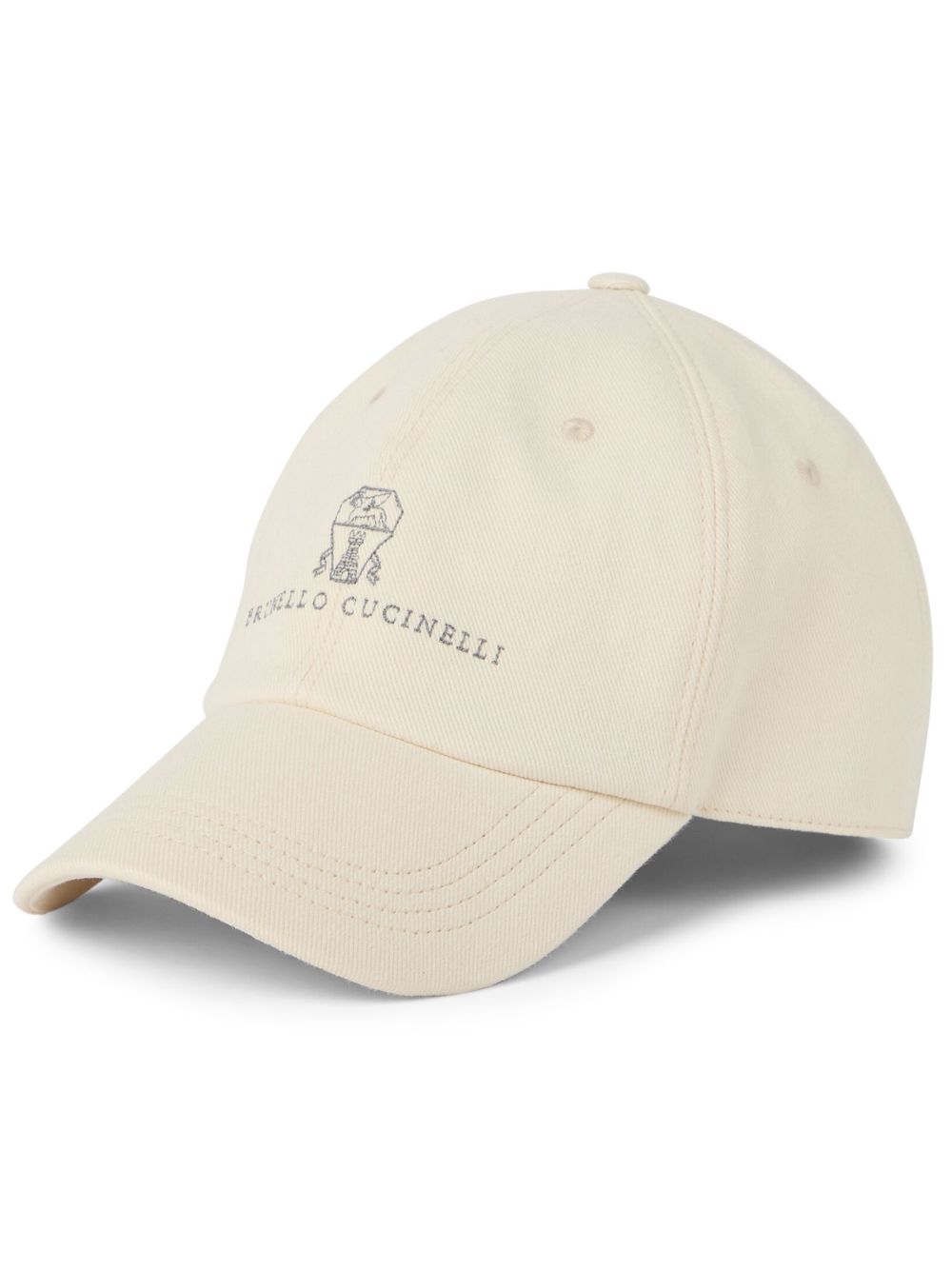 Brunello Cucinelli logo刺绣棒球帽 - 中性色