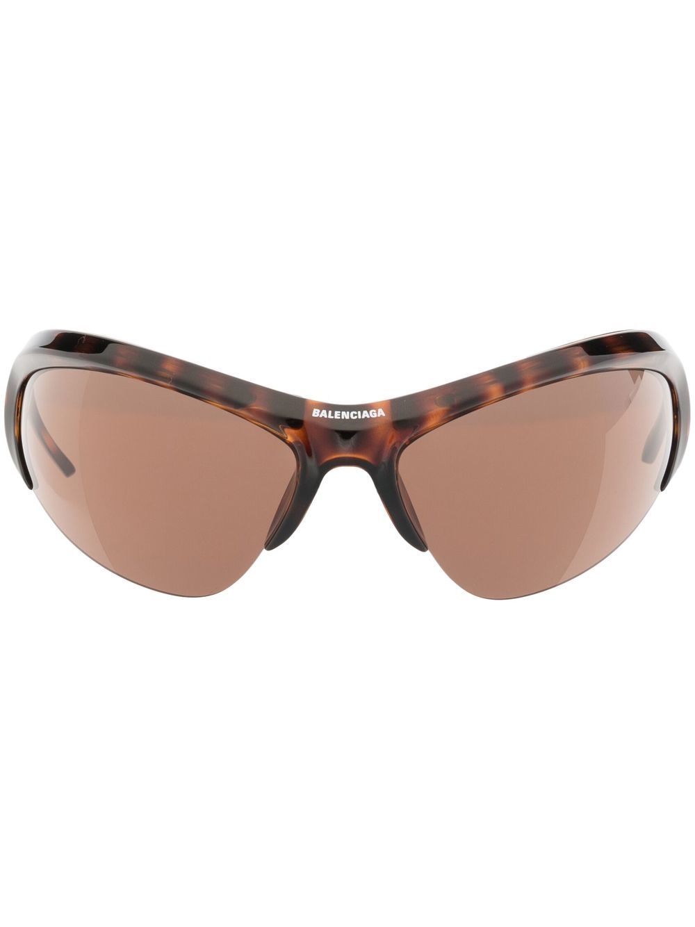 Balenciaga Eyewear logo印花有色镜片太阳眼镜 - 褐色