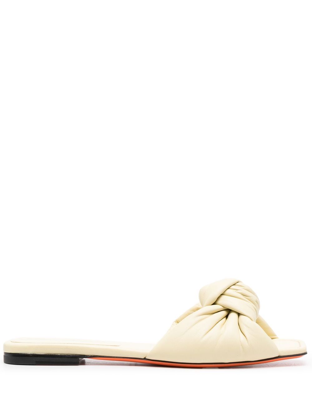 Santoni 交叉带平底穆勒鞋 - 黄色
