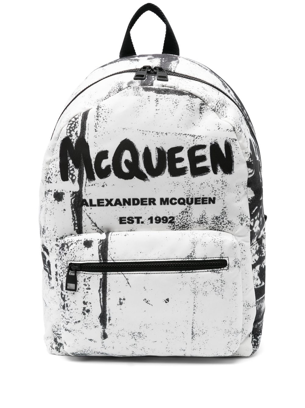 Alexander McQueen Graffiti Metropolitan 双肩包 - 白色