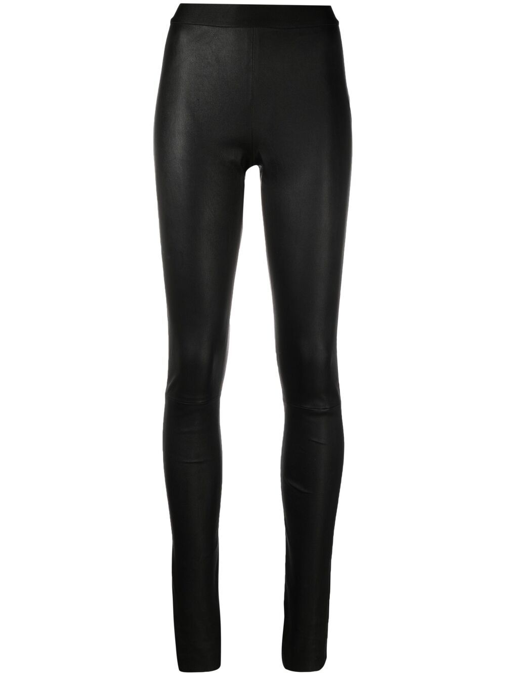 Ann Demeulemeester 紧身皮质长裤 - 黑色