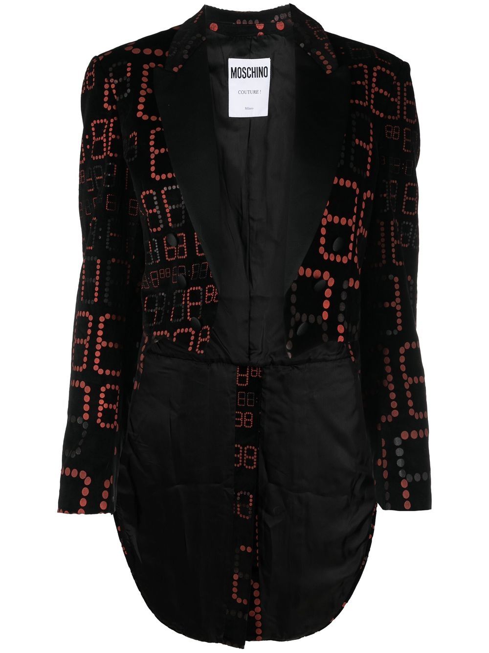 Moschino Pre-Owned 数字印花不对称夹克（2010年典藏款） - 黑色