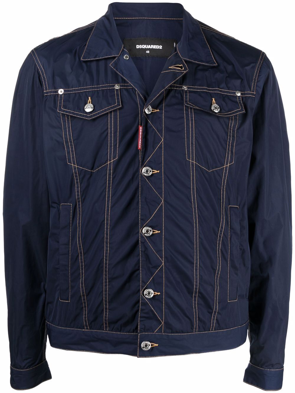 DSQUARED2 D2次方 平袋排扣牛仔夹克 - 蓝色