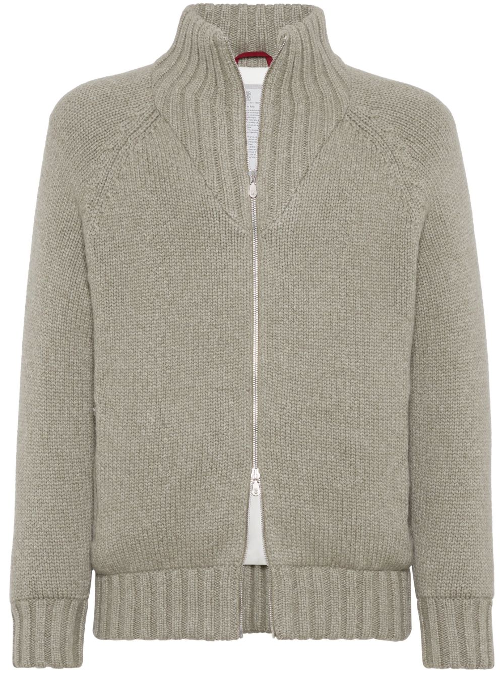Brunello Cucinelli 填充羊绒开衫 - 绿色