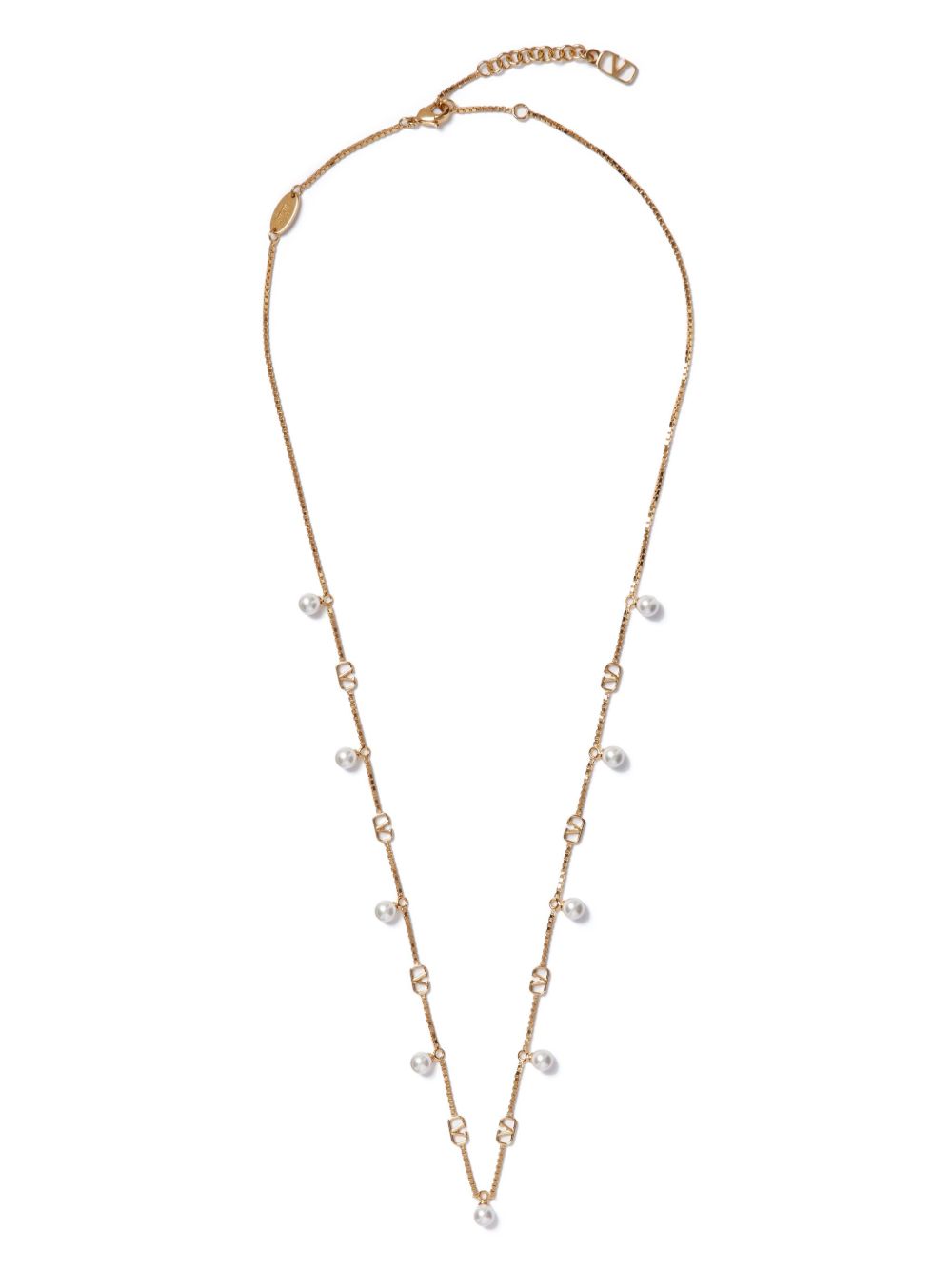 Valentino Garavani VLogo Signature 珠饰项链 - 金色