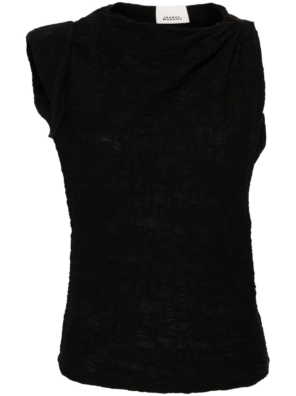 ISABEL MARANT Fabiena 泡泡纱效果上衣 - 黑色