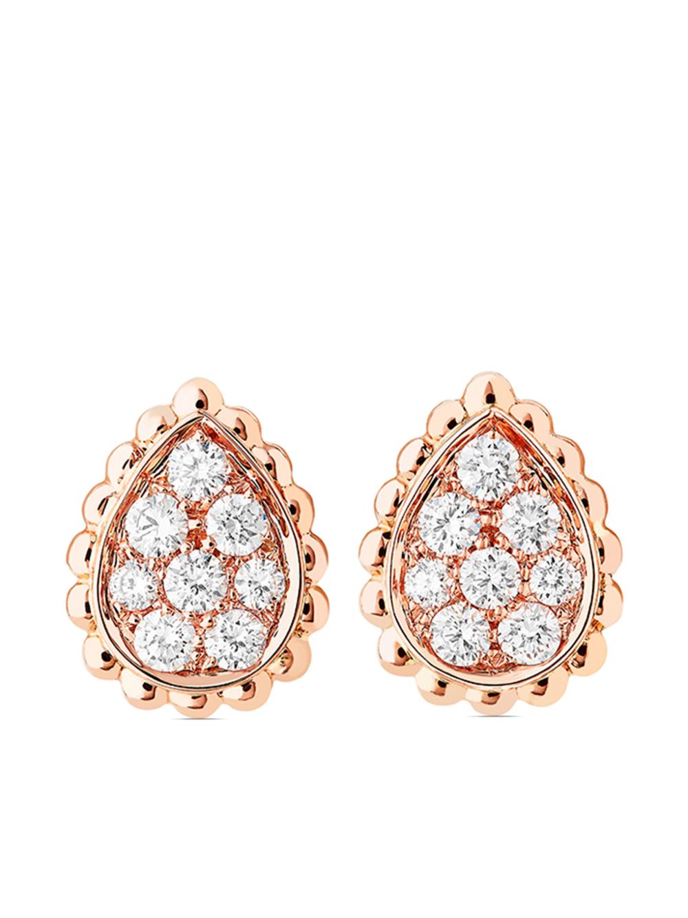 Boucheron 18K玫瑰金 Serpent Bohème XS 钻石耳钉 - 金色