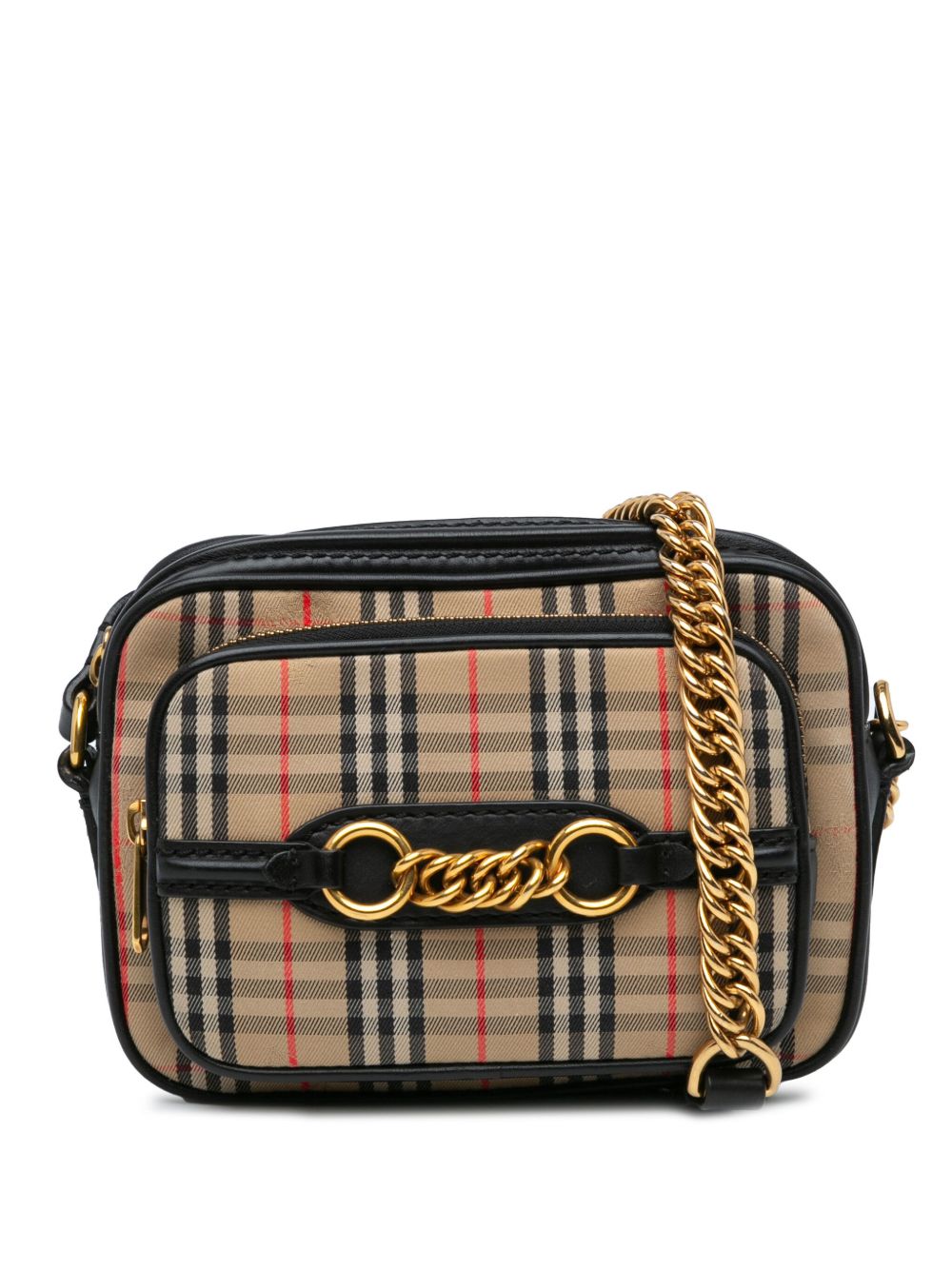 Burberry Pre-Owned Haymarket Check Canvas 1983 Link 斜挎包(2000-2017年典藏款) - 褐色