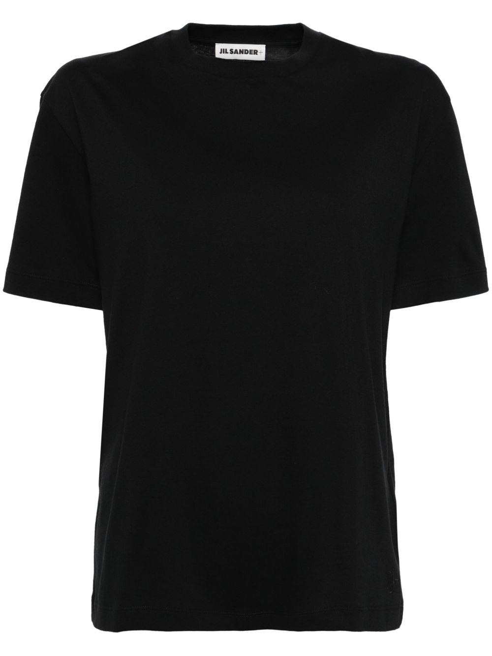 Jil Sander logo刺绣T恤 - 黑色