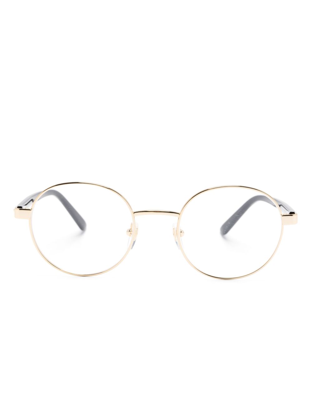 Gucci Eyewear logo雕刻圆框眼镜 - 金色