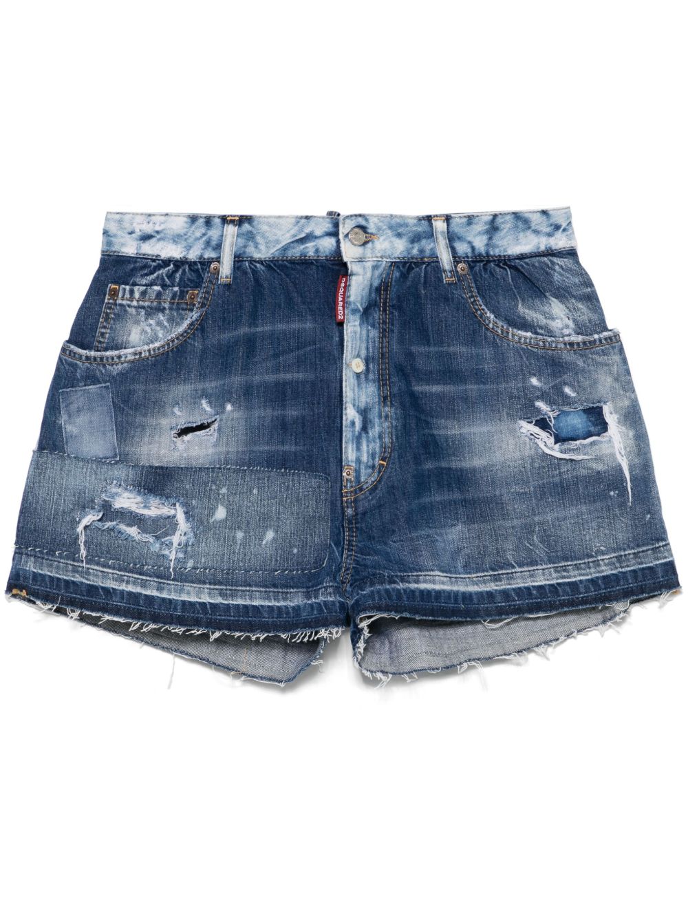 DSQUARED2 仿旧效果牛仔短裤 - 蓝色