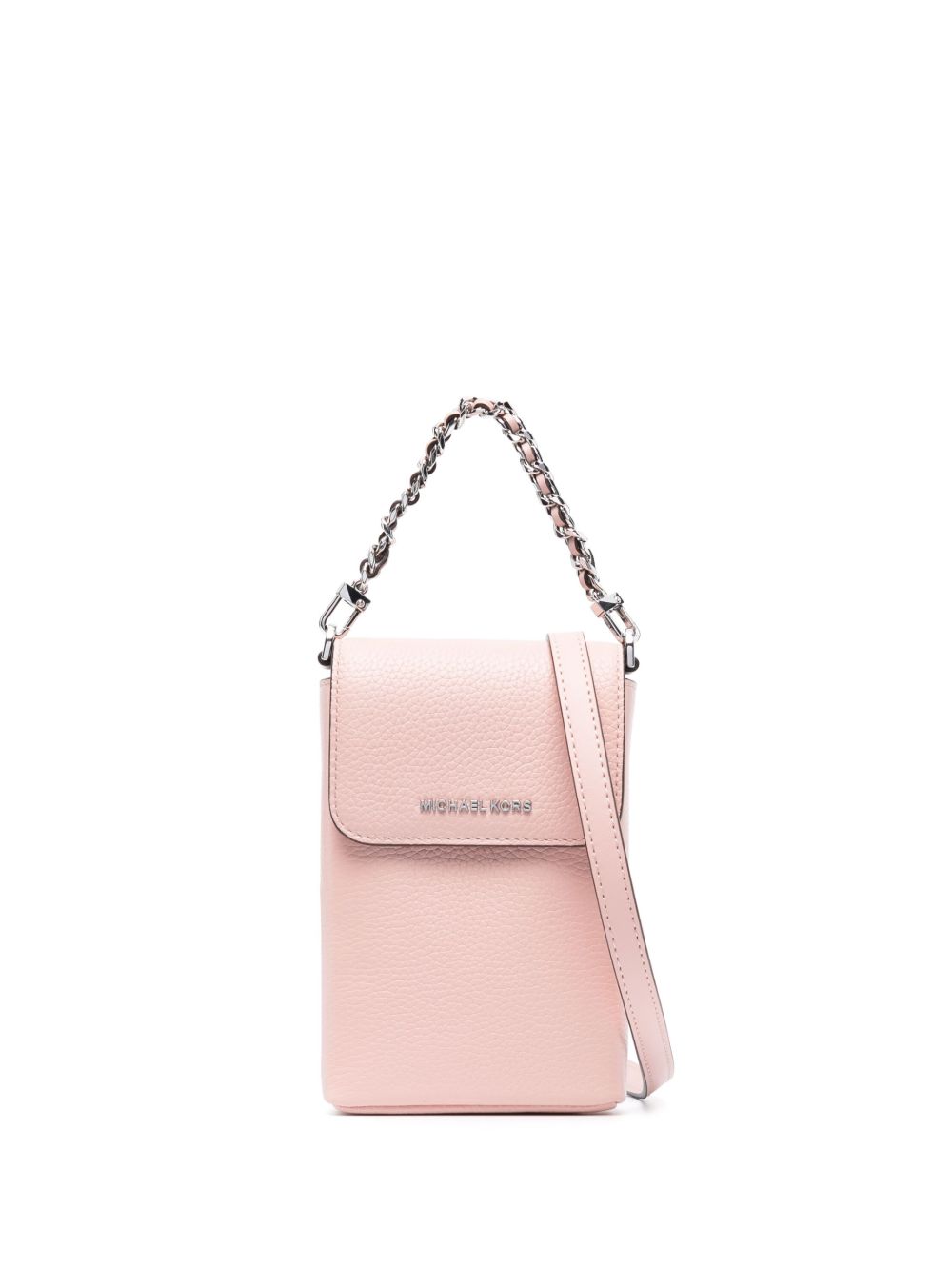 Michael Michael Kors logo标牌皮质斜挎包 - 粉色