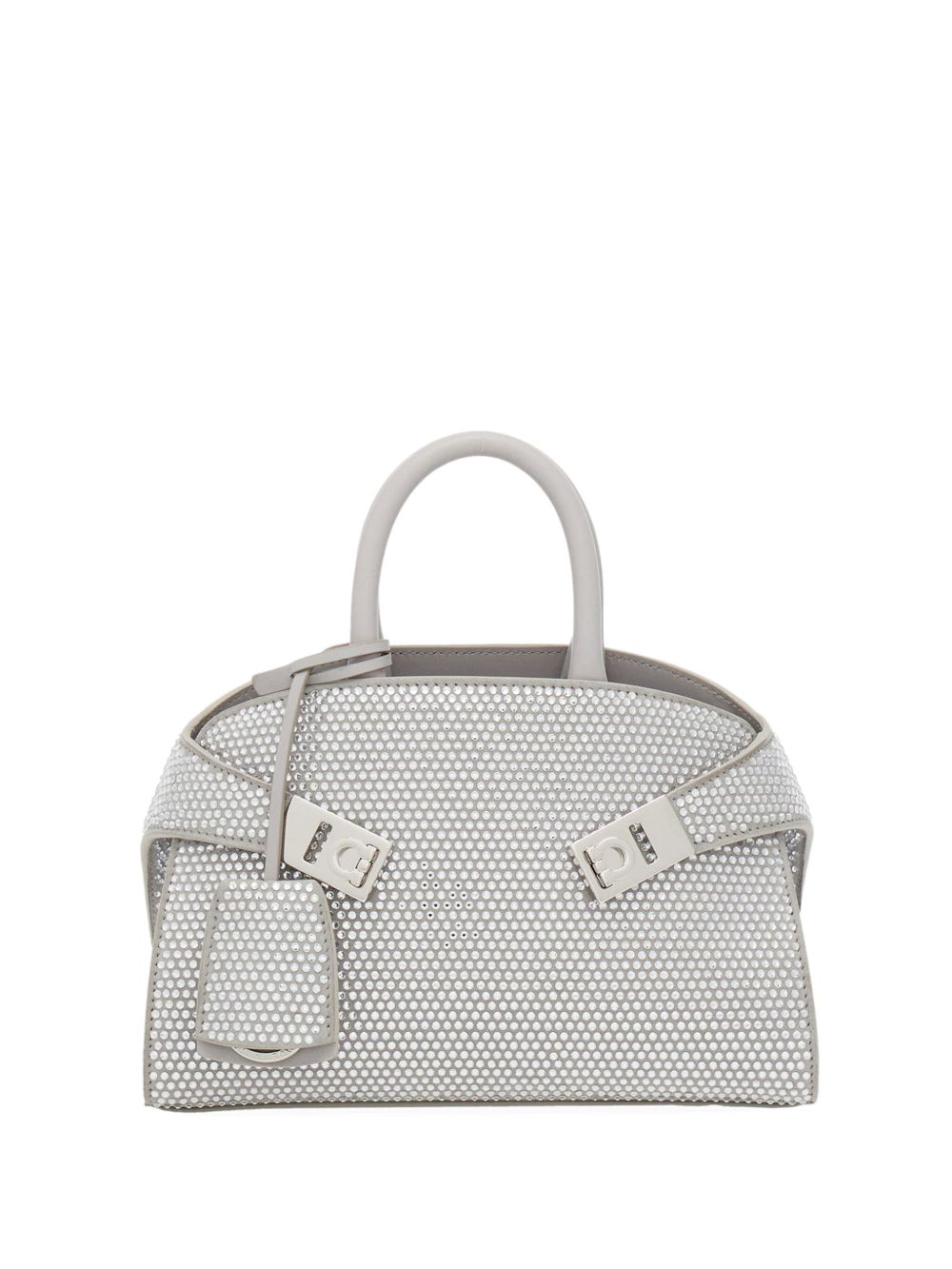 Ferragamo Hug 晶饰小号手提包 - 白色