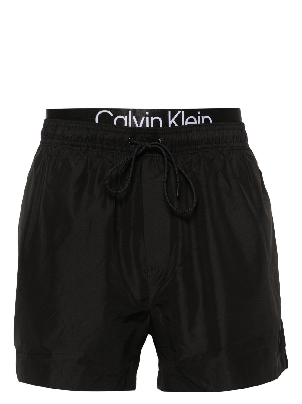 Calvin Klein 双裤腰泳裤 - 黑色
