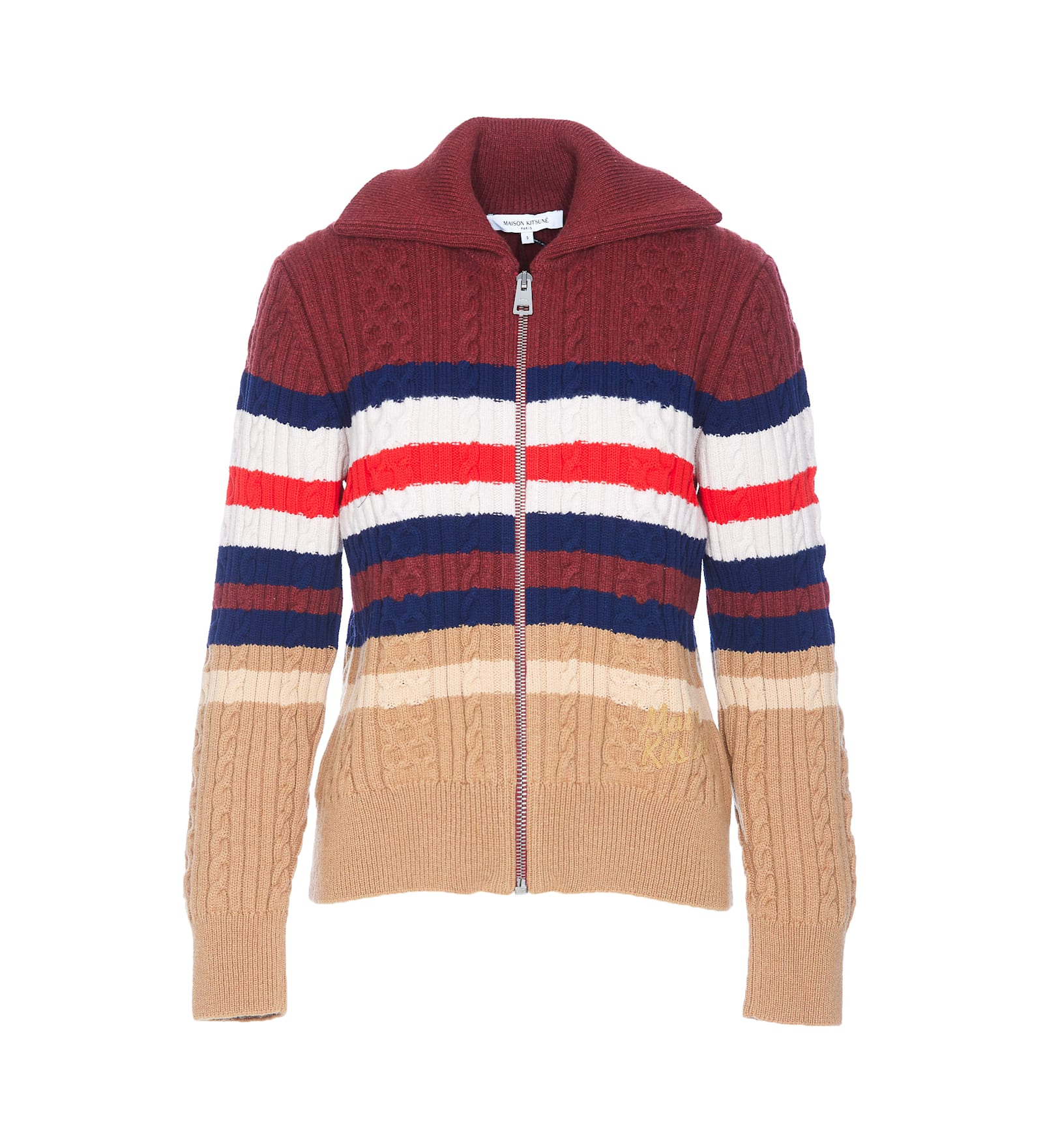 Maison Kitsuné 条纹针织开衫