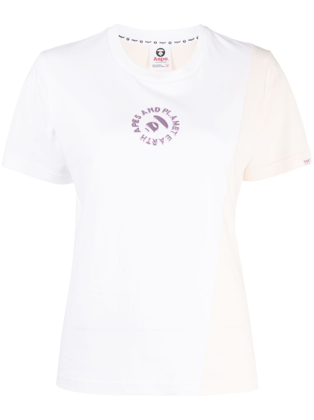 AAPE BY *A BATHING APE® logo压纹棉平纹针织T恤 - 白色