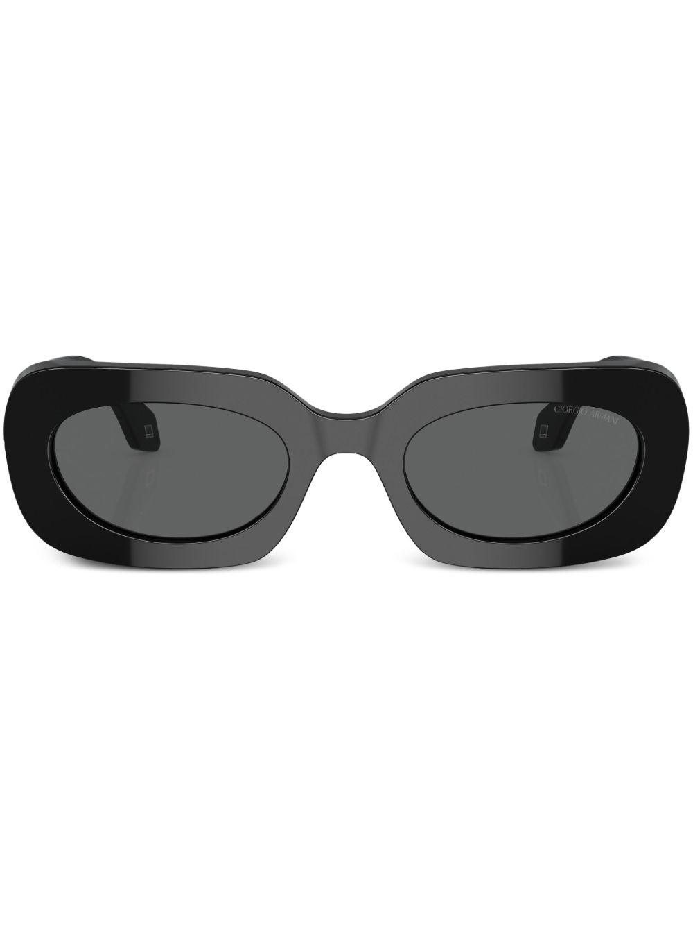 Giorgio Armani logo印花方框太阳眼镜 - 黑色