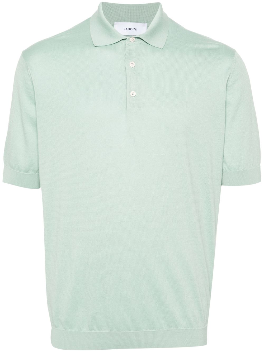 Lardini logo刺绣棉polo衫 - 蓝色