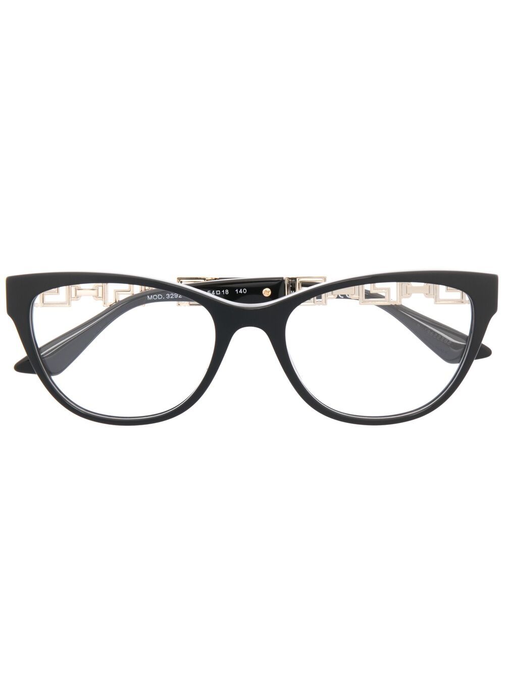 Versace Eyewear 范思哲 Greca 猫眼框眼镜 - 黑色