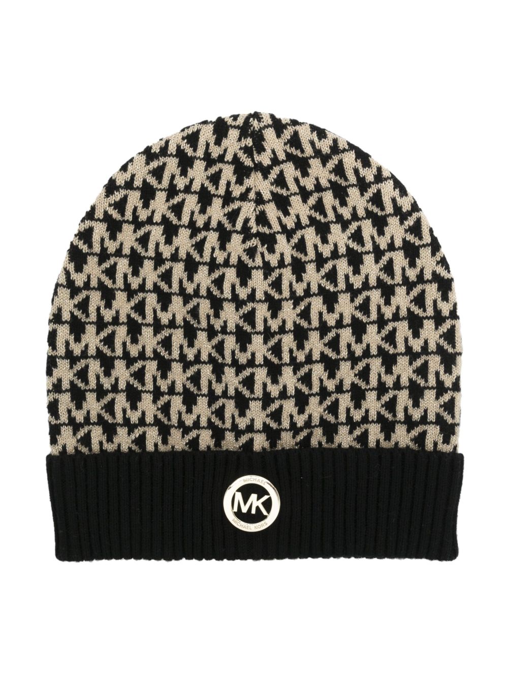 Michael Kors Kids logo标牌经典logo针织套头帽 - 黑色