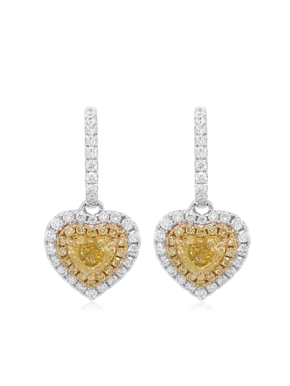 HYT Jewelry 18K白金钻石耳环 - 银色