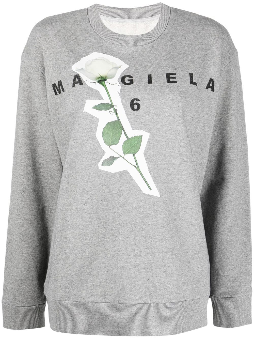 MM6 Maison Margiela 马丁·马吉拉时装屋 logo印花细节卫衣 - 灰色