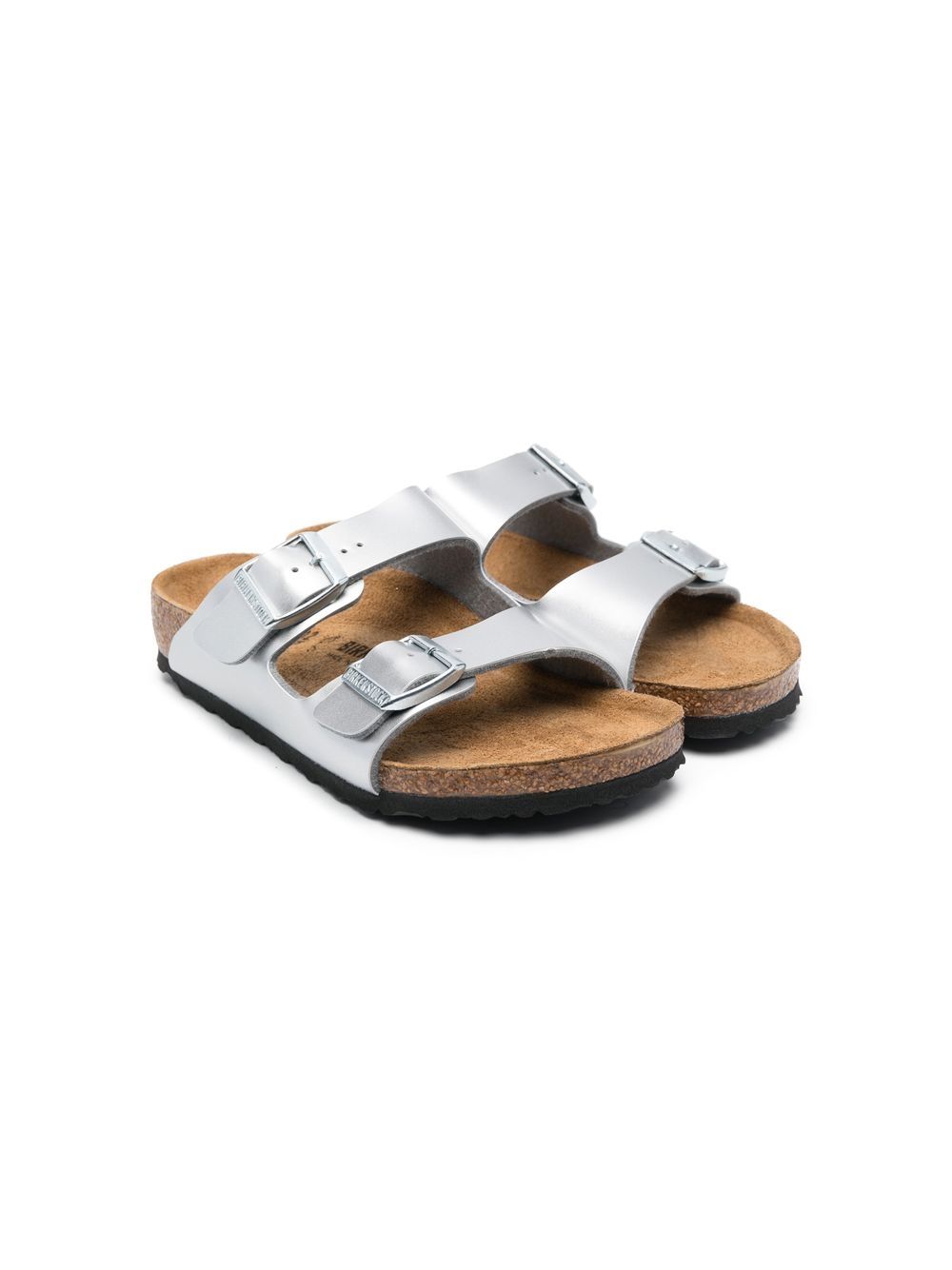 Birkenstock Kids Arizona 金属感凉鞋 - 灰色