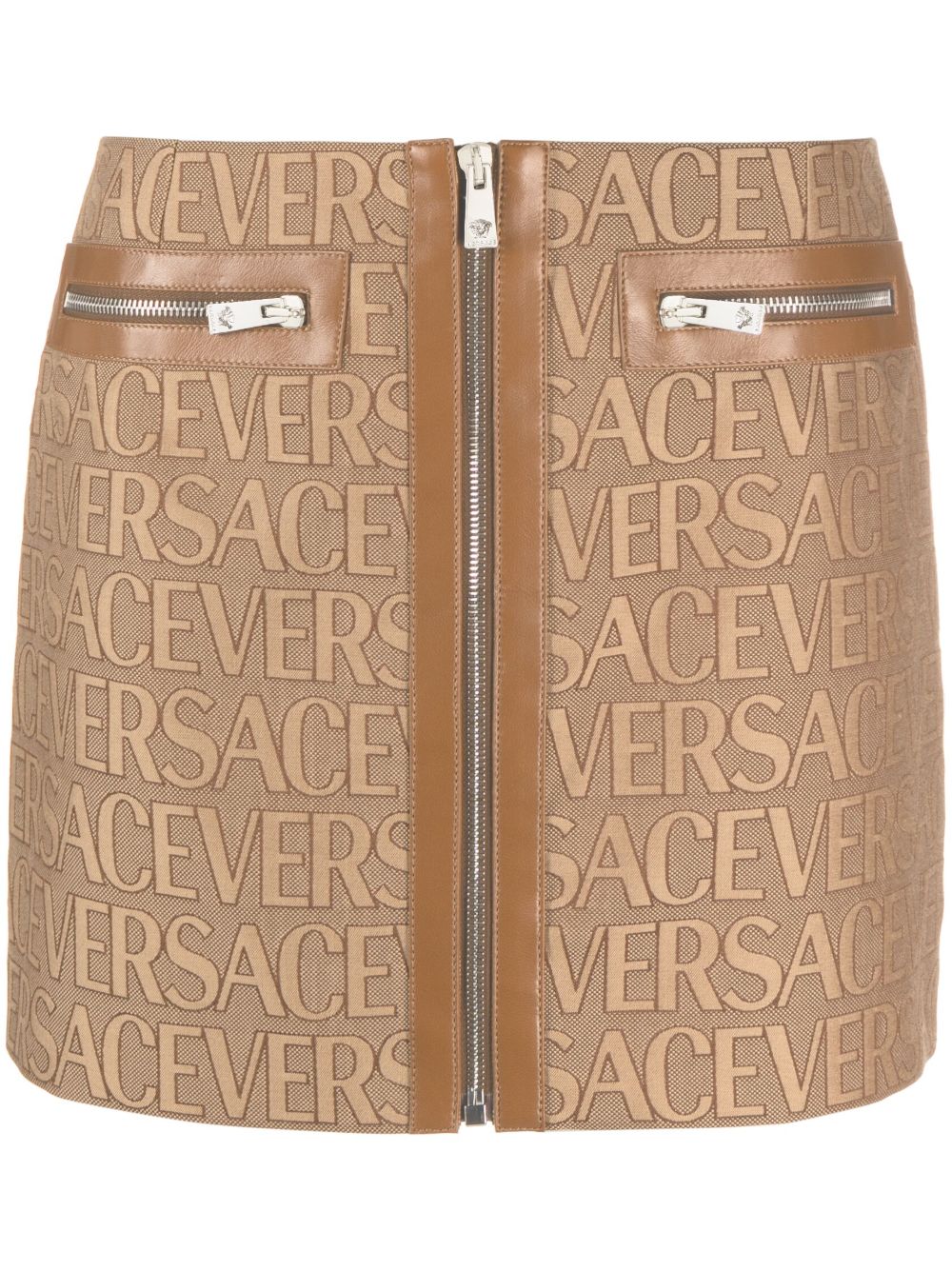 Versace Versace Allover 迷你半身裙 - 褐色