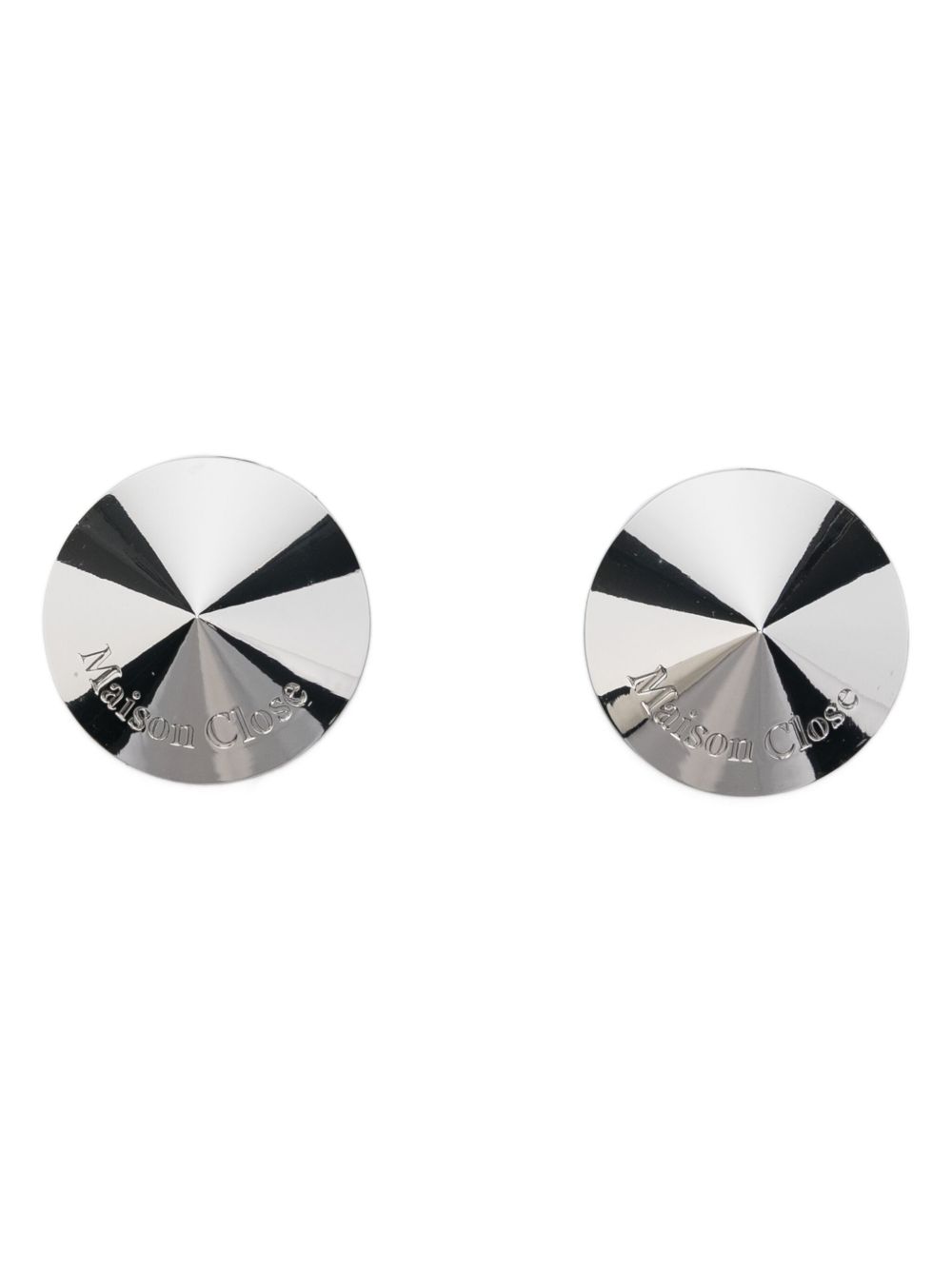 Maison Close logo雕刻金属乳贴 - 银色