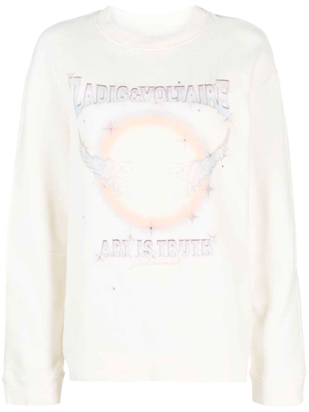 Zadig&Voltaire logo印花平纹针织卫衣 - 中性色