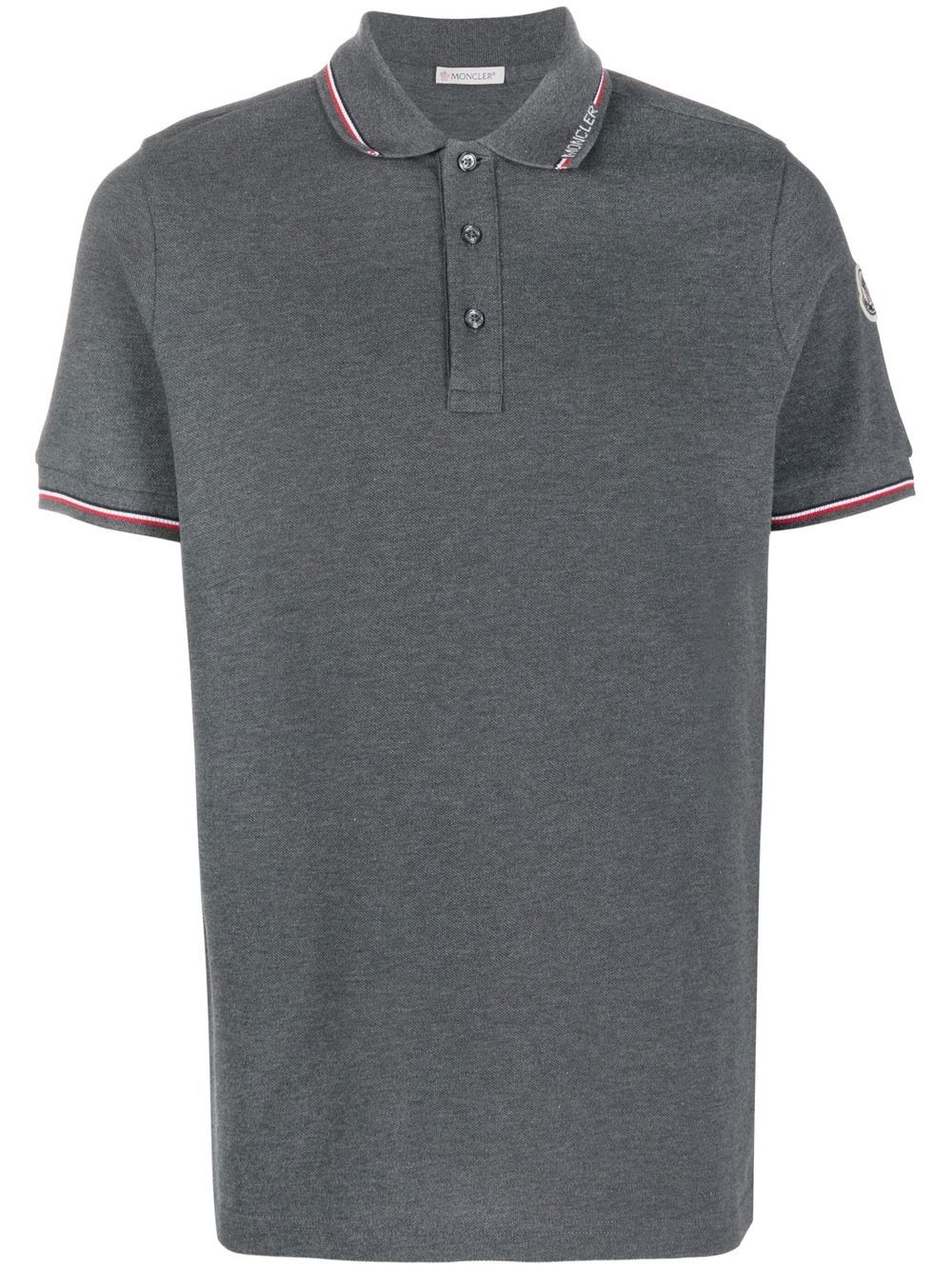 Moncler 盟可睐 条纹滚边polo衫 - 灰色