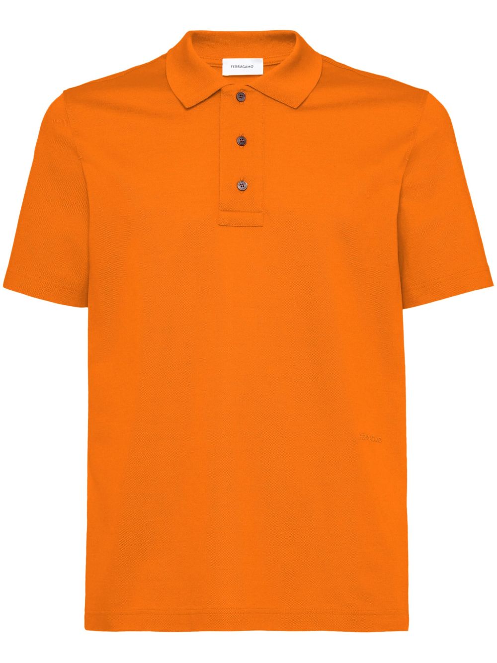 Ferragamo polo领棉polo衫 - 橘色