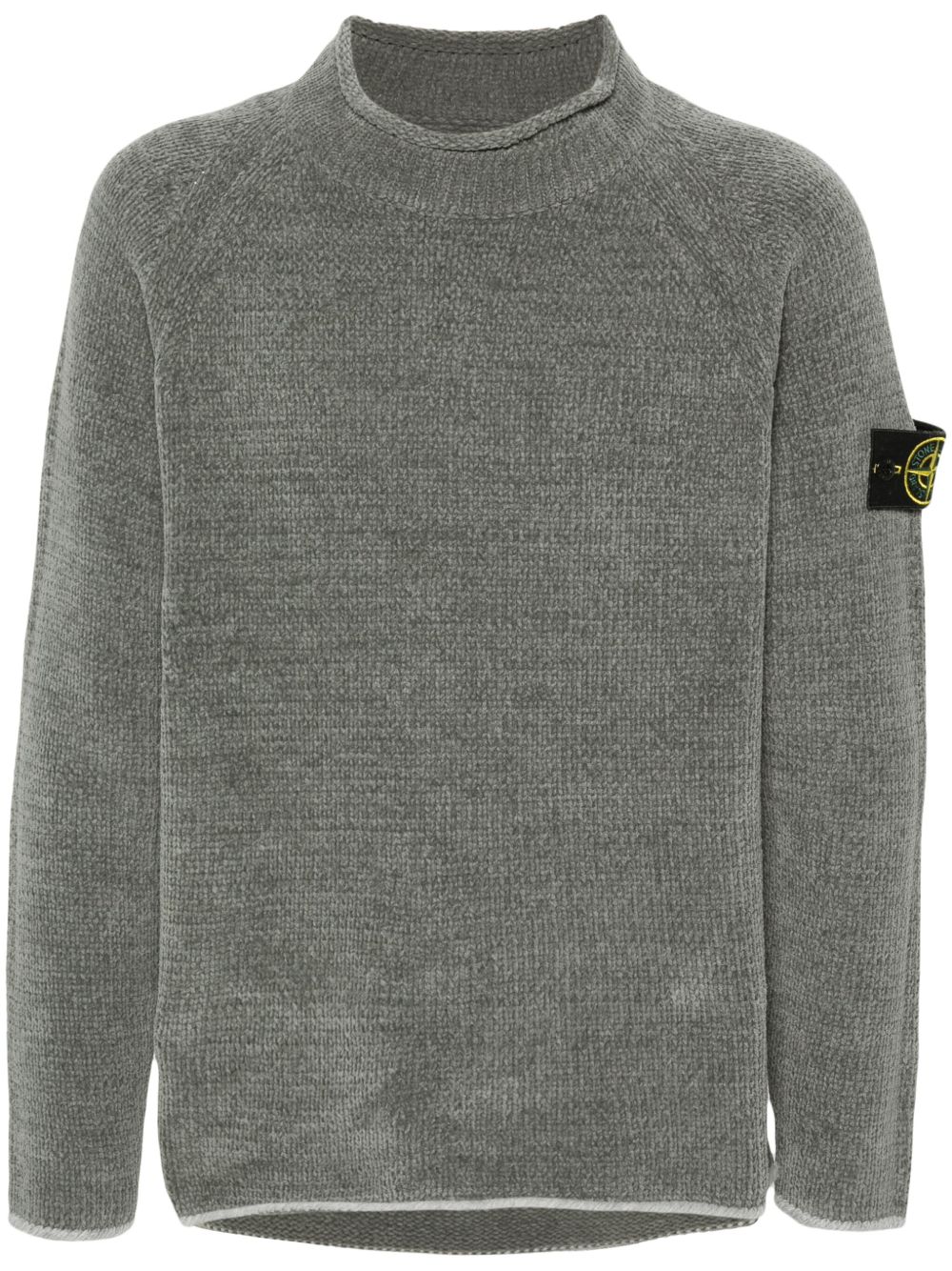 Stone Island 罗盘徽章雪尼尔面料毛衣 - 灰色