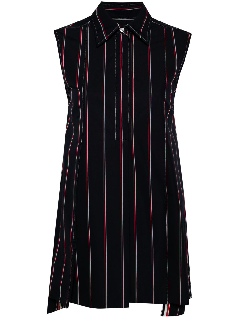 Thom Browne RWB 条纹衬衫裙 - 蓝色