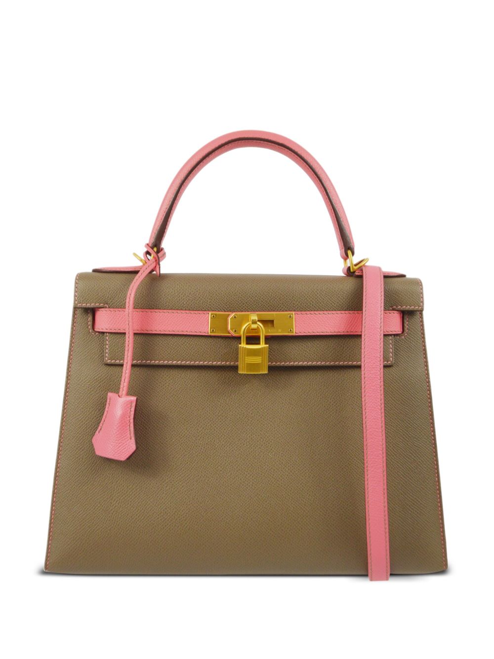 Hermès Pre-Owned Kelly 28 Sellier 两用手提包（2018年典藏款） - 灰色