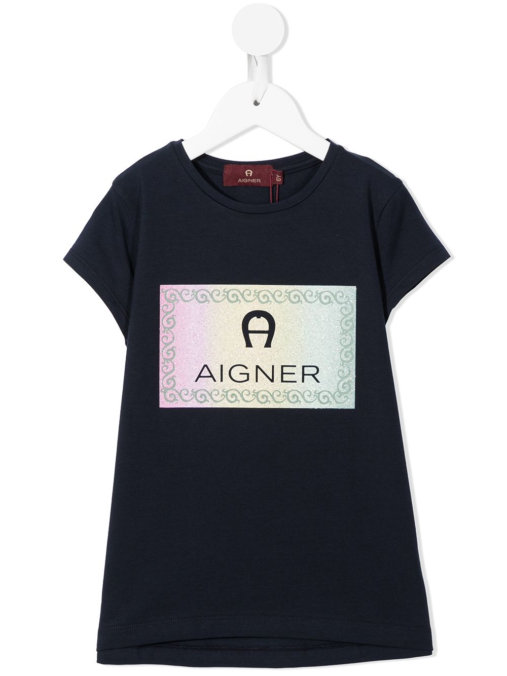 Aigner Kids logo T恤 - 蓝色
