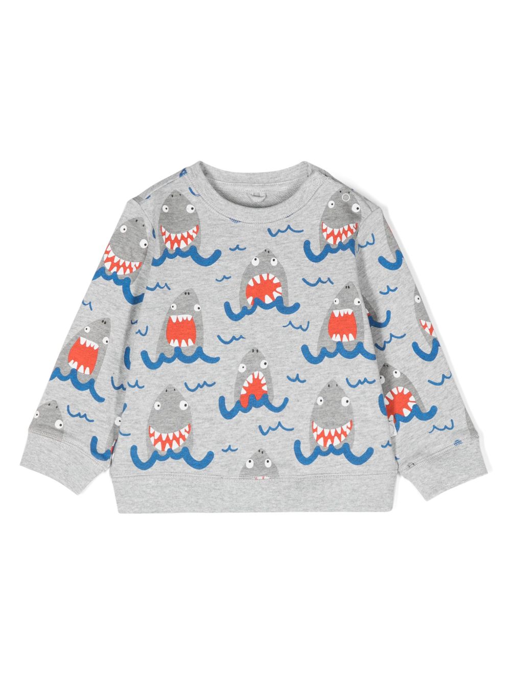 Stella McCartney Kids 鲨鱼印花卫衣 - 灰色