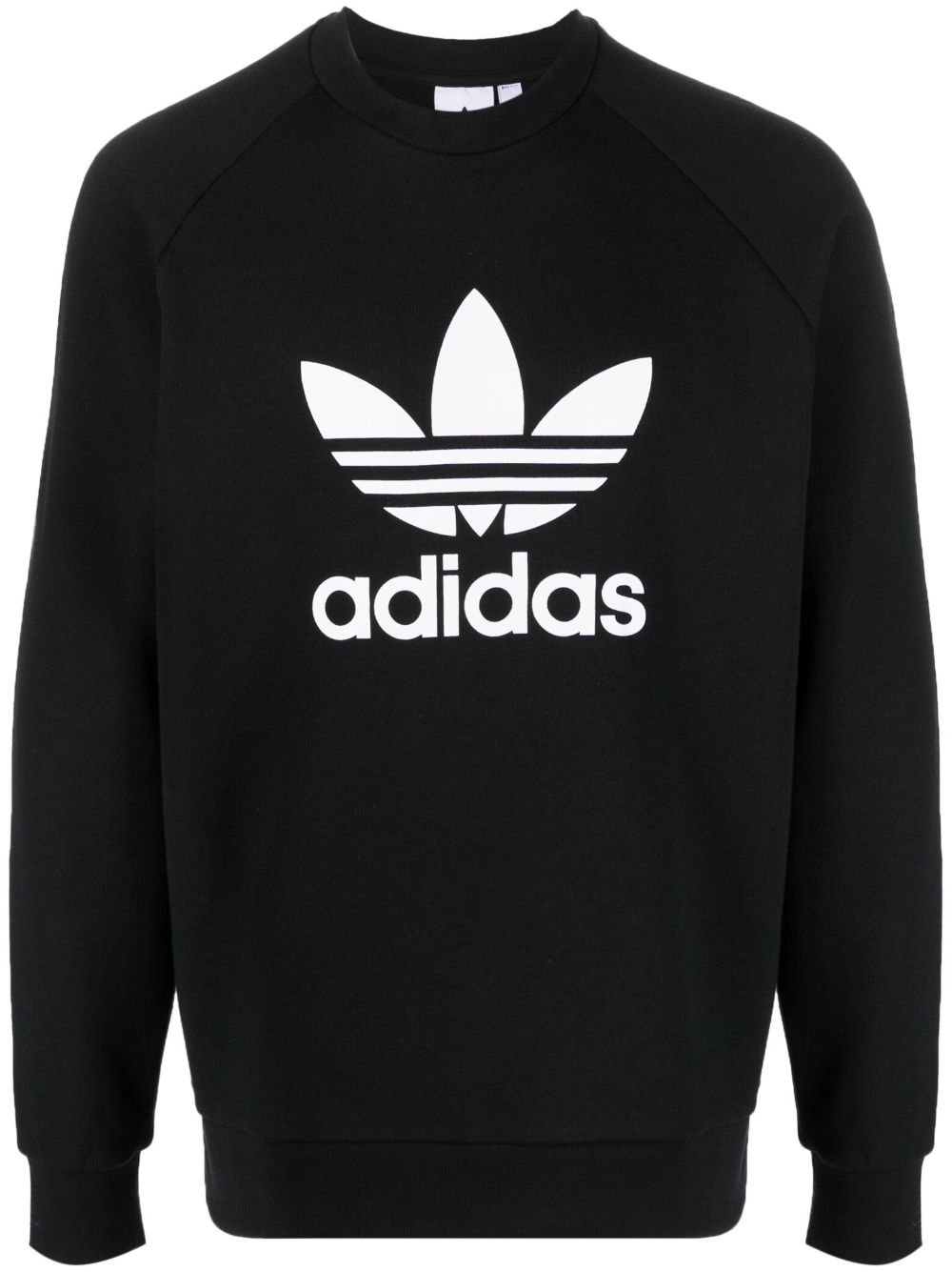 adidas logo印花平纹针织卫衣 - 黑色