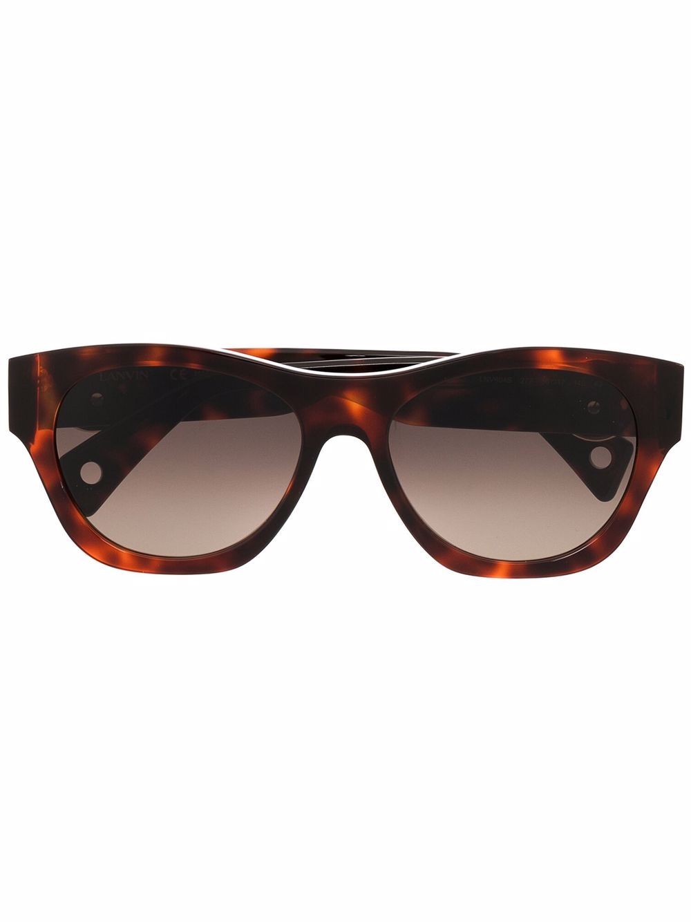 Lanvin logo标牌玳瑁纹太阳眼镜 - 褐色