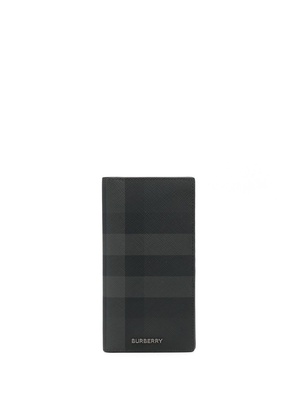 Burberry 格纹印花对折钱包 - 灰色
