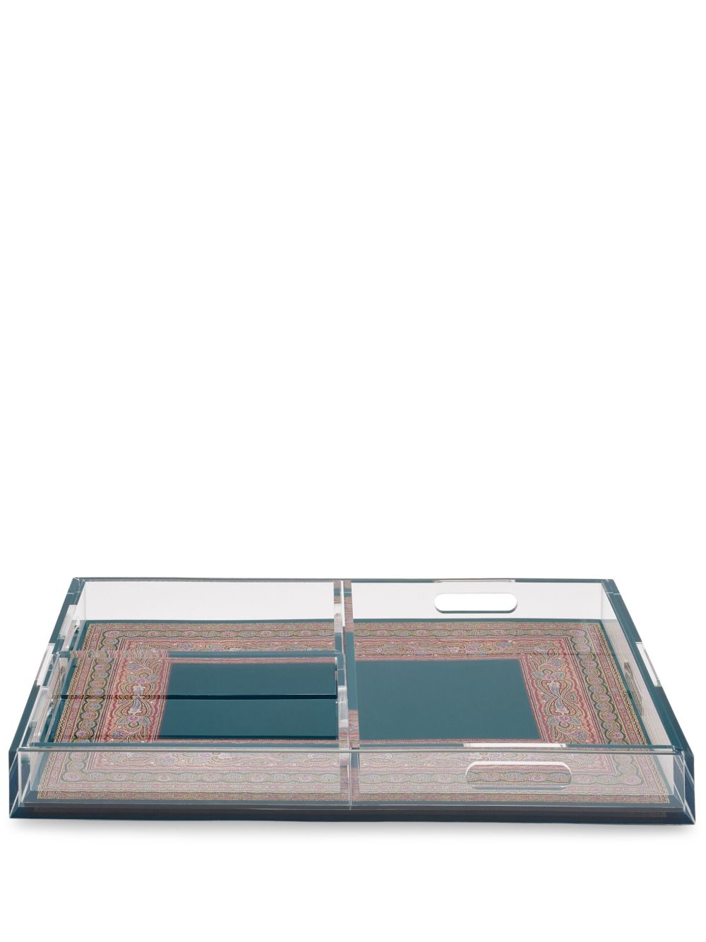 ETRO HOME 佩斯理印花托盘 - 绿色