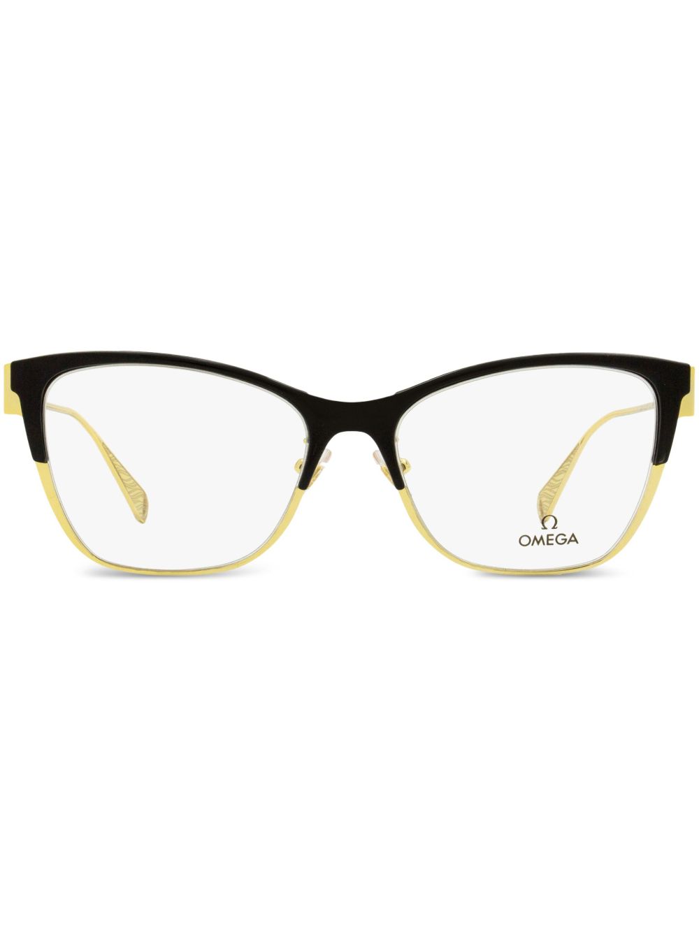 OMEGA EYEWEAR 蝴蝶形镜框眼镜 - 黑色